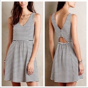 Anthropologie Maeve Cut Out Fit and Flare Textured Dress- Size 0